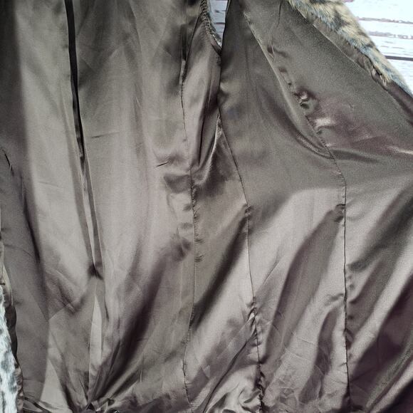 Luciano Dante Faux Fur Cheetah Print Front Pockets Vest Size Small - Picture 7 of 12